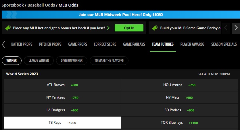 MLB Betting Odds & Lines: Team Futures - Winner