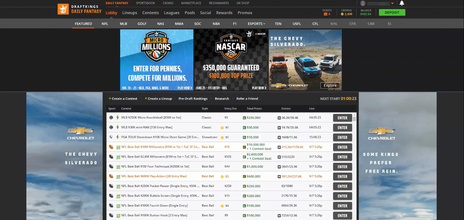 How to Self Exclude from DraftKings Fantasy Sports website