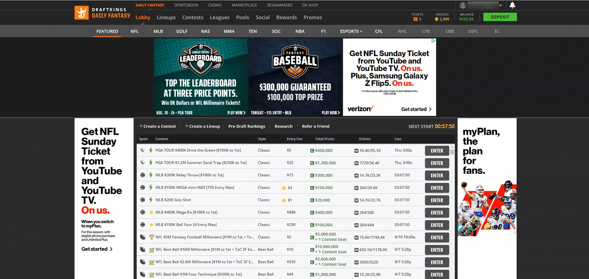 How to set number of entry limits on DraftKings Fantasy Sports website