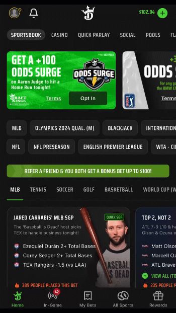 How to set max wagering limit for Sportbook and Casino via DraftKings App