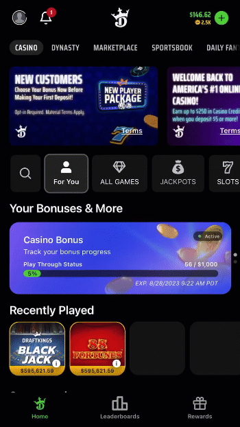 How to opt into DraftKings Progressive Jackpots via in game jackpot banner