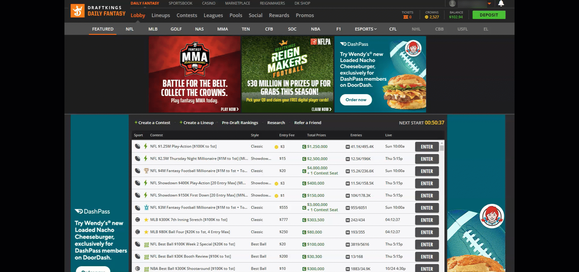 How to set deposit limits via the DraftKings Fantasy Sports website