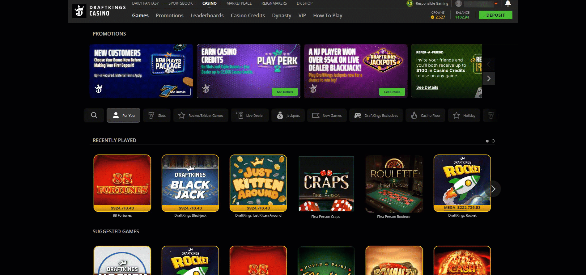 How to set deposit limits on DraftKings Casino website