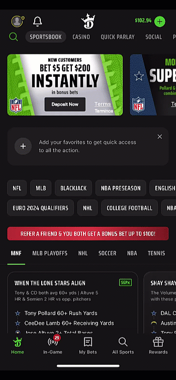 Walkthrough on how to navigate to the Notification Preferences in the DraftKings Sportsbook app