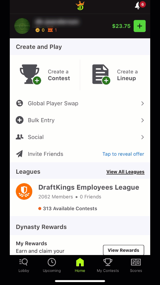 A visual walkthrough of how to manage 2FA on the DraftKings Fantasy Sports app